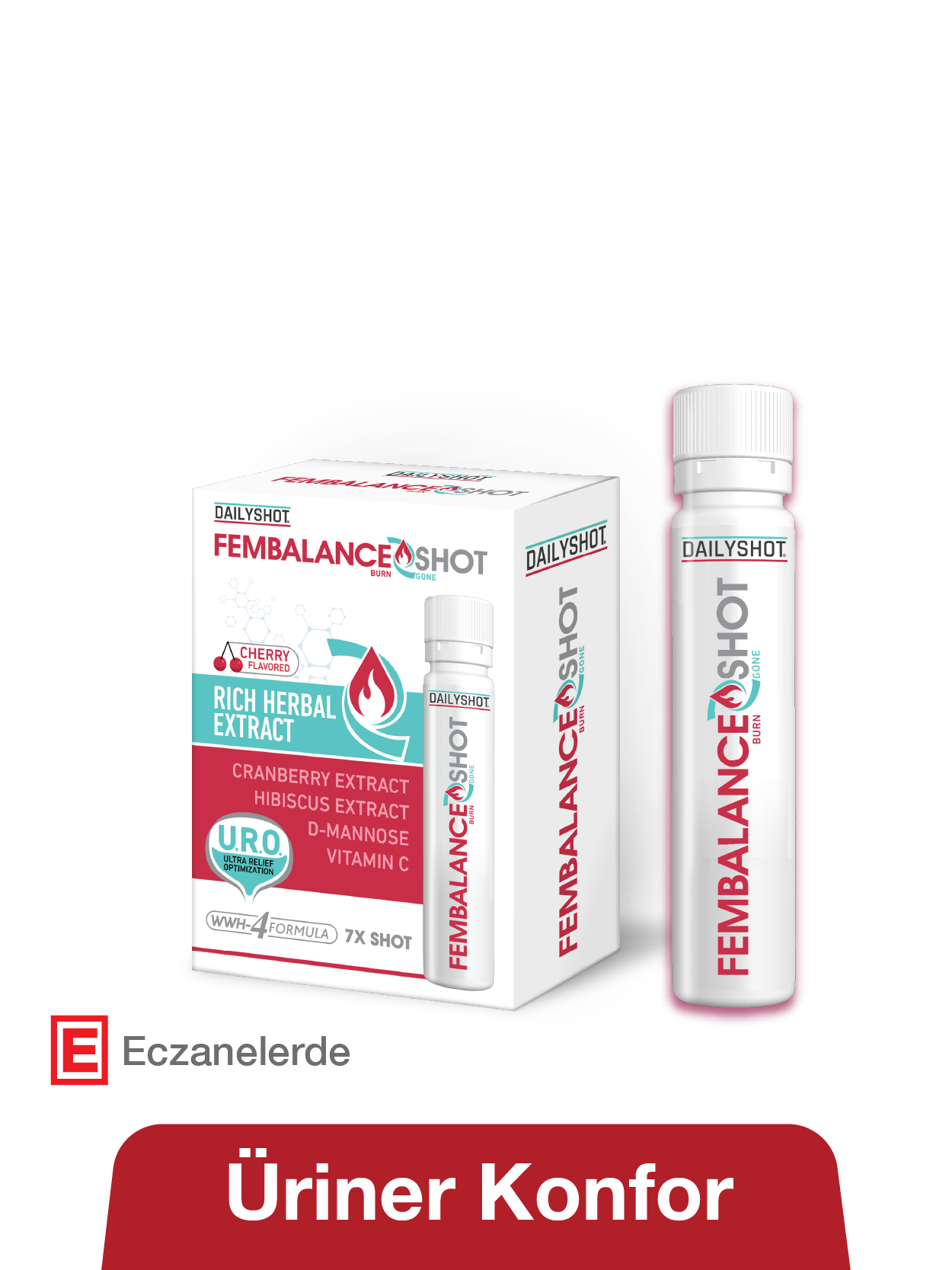 Fembalance Shot Cranberry ve D-mannoz ile Üriner Konfor