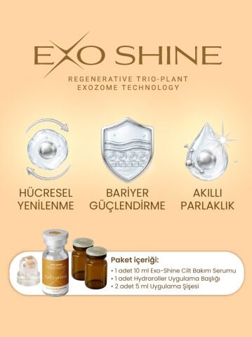 EXO SHINE Eksozom Teknolojili Cilt Bakım Seti | Exosome Serum + Hydraroller | Anti Age Bakım ve Yoğun Nem Desteği